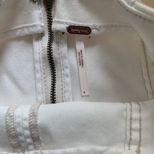 Free people white denim pencil skirt